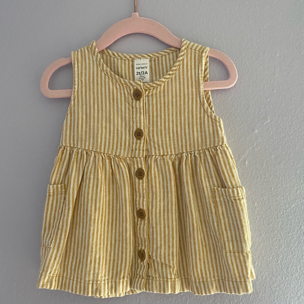 Carter’s - mustard and white striped dress